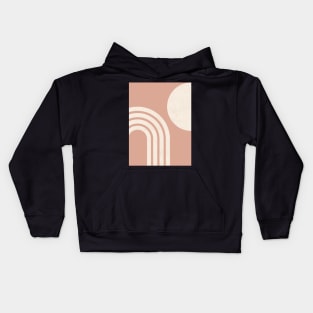 Mid century modern pink - Sun & Rainbow Kids Hoodie